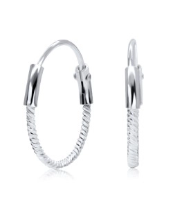 Twisted Silver Hoop Earring HO-700N 